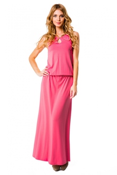 Розовое длинное платье Mondigo