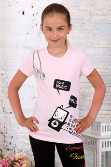 Нежно-розовая футболка для девочки Натали со скидкой